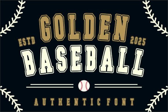Golden Baseball: The Retro Font That Scores Big in Design